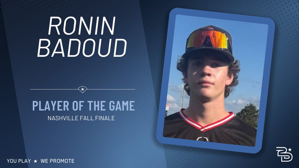 2D Sports Tennessee (@2dsportstn) on Twitter photo ⭐️Player of the Game⭐️
Batters Box Baseball (<a href="/BattersBox/">Batters Box Baseball</a>)
Ronin Badoud (<a href="/RoninBadoud/">Ronin Badoud</a>)
1-1, 4K, 7IP
#uncommitted #2DHitting ⭐️Player of the Game⭐️
Batters Box Baseball (<a href="/BattersBox/">Batters Box Baseball</a>)
Ronin Badoud (<a href="/RoninBadoud/">Ronin Badoud</a>)
1-1, 4K, 7IP
#uncommitted #2DHitting