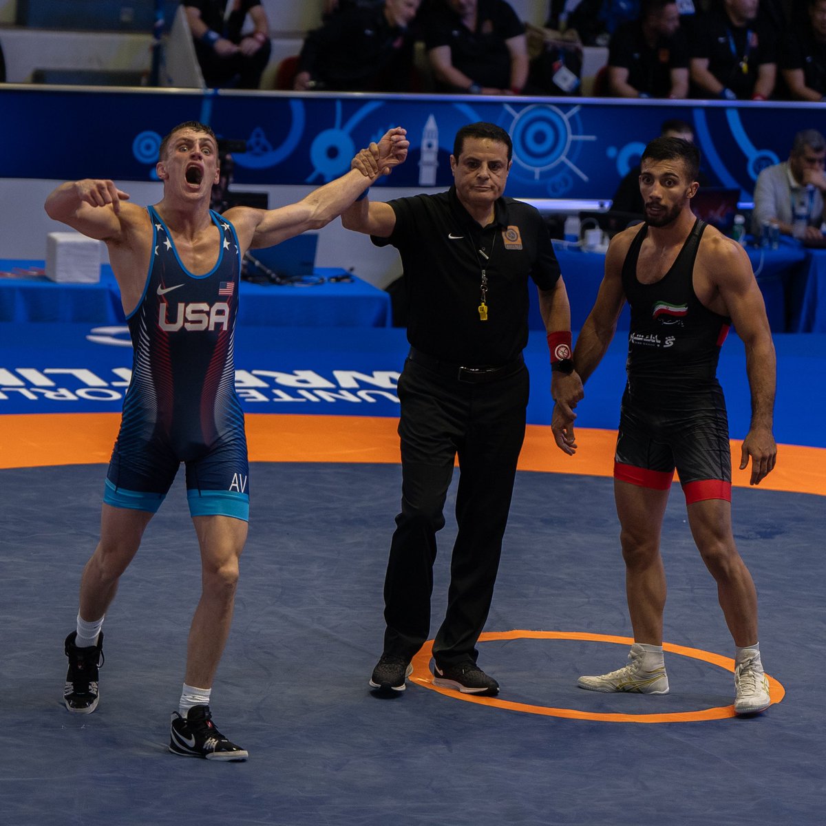 WHAT A START TO THE MORNING ‼️

Benji Peak with a huge win in his first match when he defeated the former Olymic &amp; World champion from Iran🇺🇸

#WrestleTirana