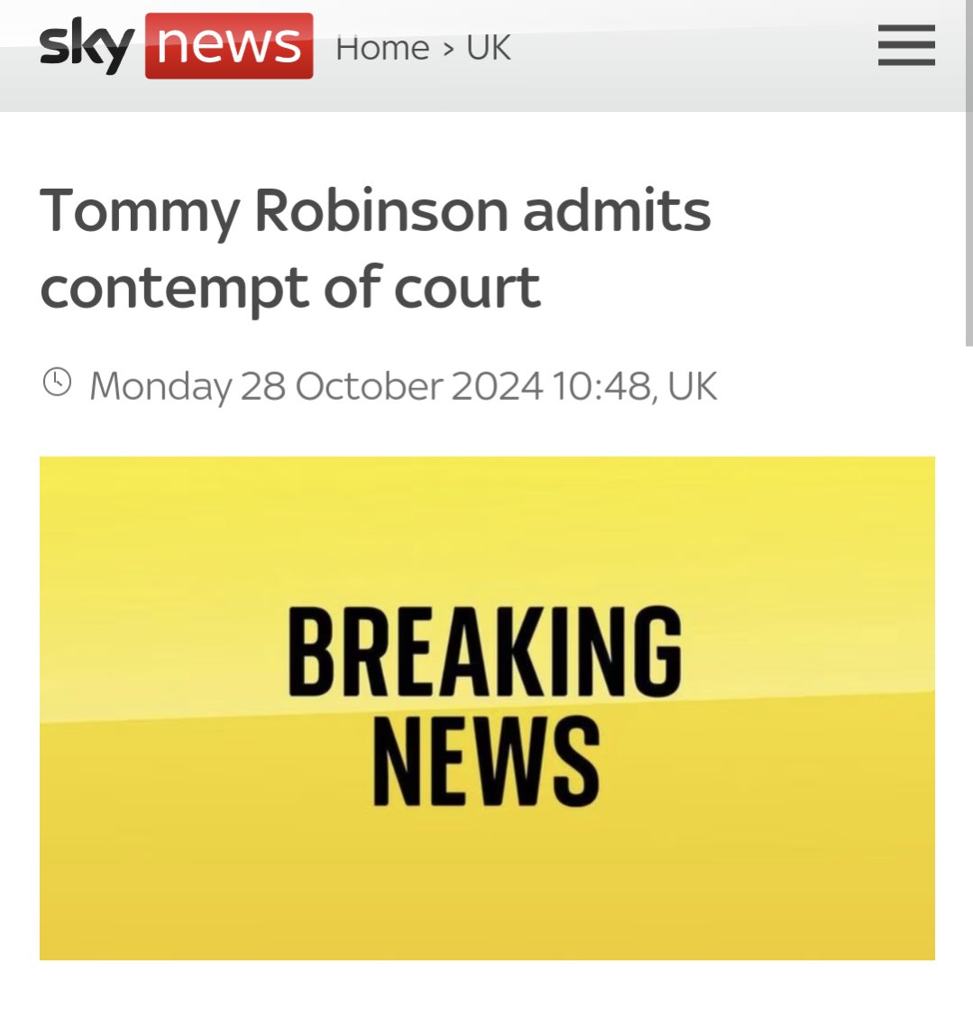 Tommy Robinson would like to thank all his heavy browed arse limpets for giving so generously to his legal fees so he can prove his innocence, as he starts his costly and lengthy defence by *checks notes* pleading guilty.