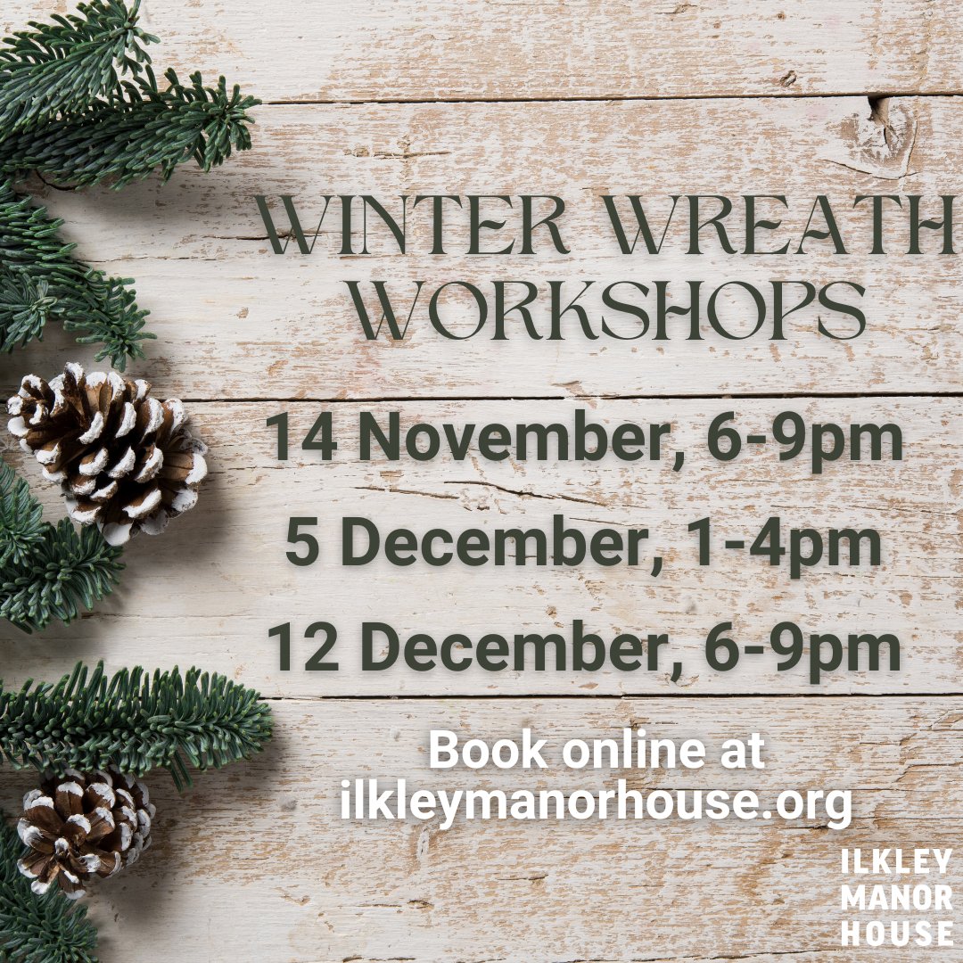 🎄 On 14 Nov, 5 and 12 Dec, Cosmos Flowers hosts winter and #Christmas wreath-dressing workshops. Decorate beautiful, bespoke wreaths for your homes using pre-made bases provided. The cost is £50, including a glass of fizz or alternative. Book here: buytickets.at/ilkleymanorhou…