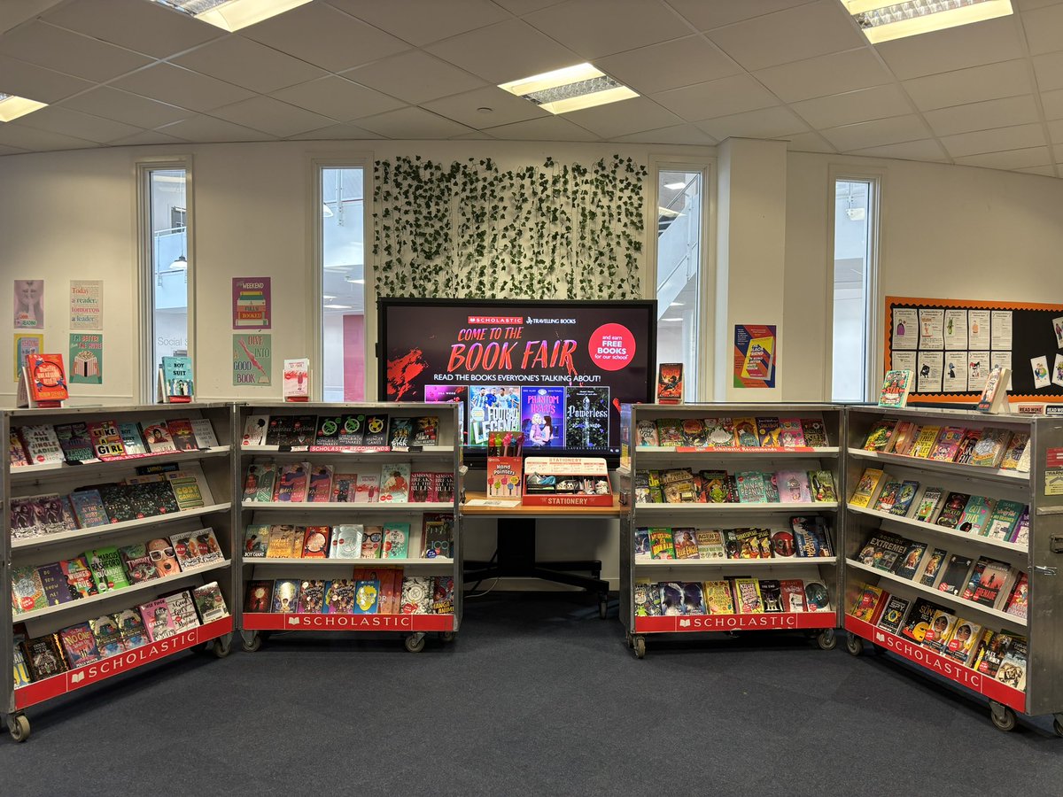 So excited to have the <a href="/scholasticuk/">Scholastic UK</a> Book Fair in school this week! The Library and book fair will be open for tonight’s S1 Parents Evening 📚😁@BelmontacademyO