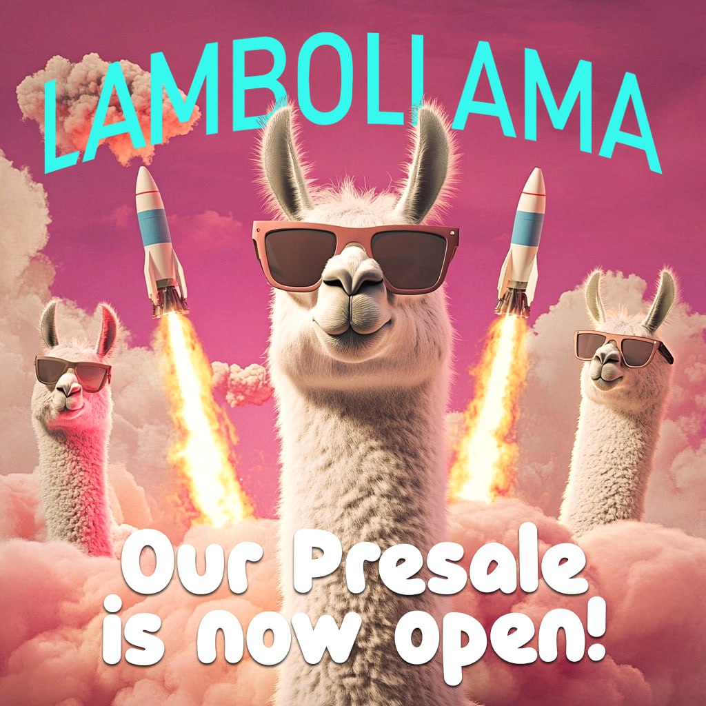 🚨 It’s Llama Time! The Whitelisted Presale is LIVE! 🚨

Hey Llama Fam! 🦙🚀 It’s officially 12:00 UTC, and the Lambo Llama Whitelisted Presale has just kicked off! Those on the whitelist, this is your time to shine! You’ve got a 24-hour head start to scoop up some $LLL before