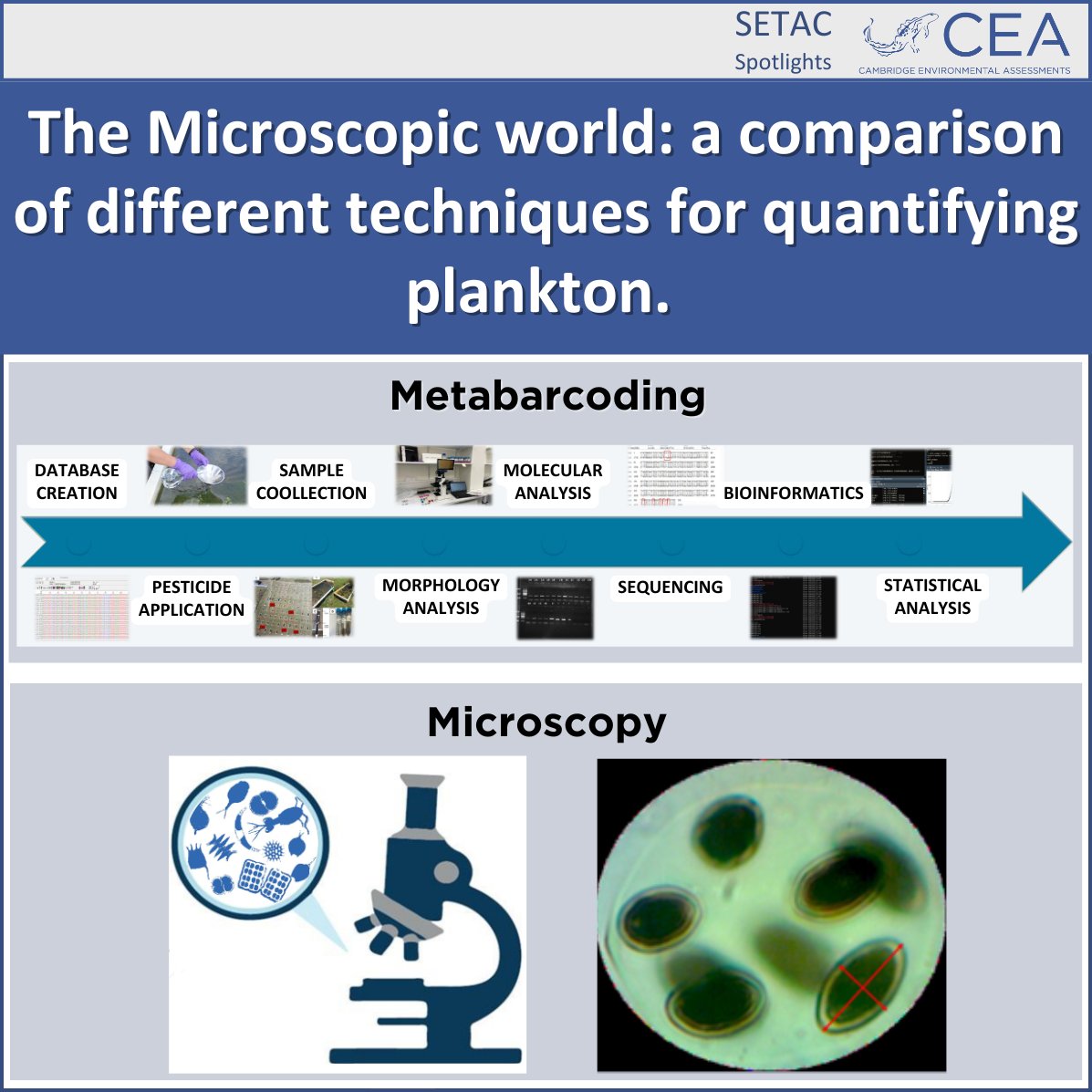 Our next SETAC Spotlight article for this week is: SETAC Spotlight: The Microscopic world: A comparison of different techniques for quantifying plankton by Marie Brown, Ellie Welch, Zoe Parker-Crosse and Nadine Taylor. Find out more...

cea.adas.co.uk/news/setac-spo…