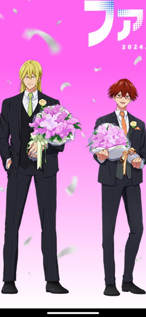 なーんで二人だけお胸に薔薇一本さしてるのかな？？
かわいいね、仲良しだね、とどちだね