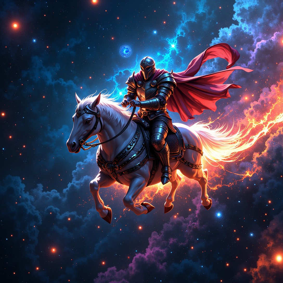 pixaroma's tweet photo. 🌌🛡️ Embark on a cosmic journey with our fearless knight as they soar through the fiery comet, showcasing that true bravery defies all limits! Are you ready for an adventure beyond the stars? 🚀✨ #SpaceAdventure #CosmicKnight #aiart https://t.co/o7evcHl4hM