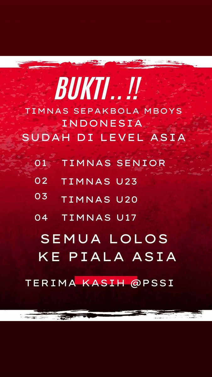 Selamat datang di
ASIA
<a href="/PSSI/">PSSI</a> 
<a href="/erickthohir/">Erick Thohir</a> 
#TimnasIndonesia