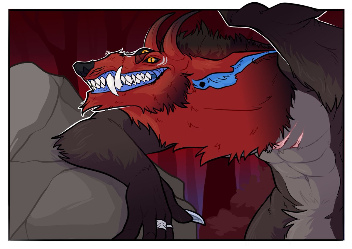 Trade for a wonderful one~ SkrymeR1 ! #art #furry #wolf #demon 

- "Who do I see in this beautiful blood moon~?"

Boosty: boosty.to/doctorvincy
Telegram: t.me/DragonNesty