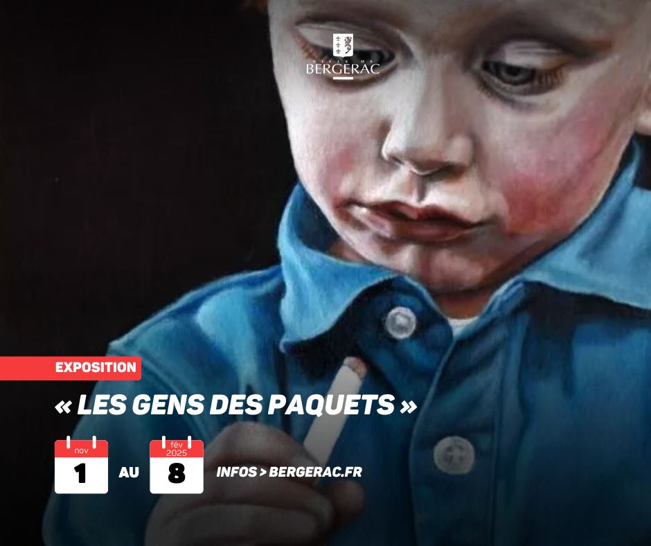 🖼️ Artiste peintre, Pierrick Chêne reproduit à l’huile les anonymes des paquets de cigarettes !

🧐 Ces images préventives, poignantes ou loufoques, révèlent des mises en scène classiques, des icônes modernes.

Plus d'infos ➡️ bergerac.fr/.../exposition…