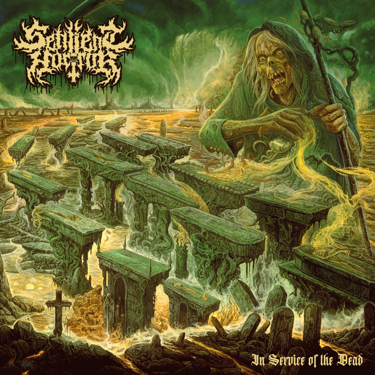 deadlystormzine's tweet photo. A massive, brutal assault from the deepest underground! Moldy death metal that cracks bones and skulls! Recenze/review - SENTIENT HORROR - In Service of the Dead (2024): https://t.co/23hi9MCKJa #deathmetal #sentienthorror #review #oldschooldeathmetal #newalbum #NowPlaying .@RedefiningDark