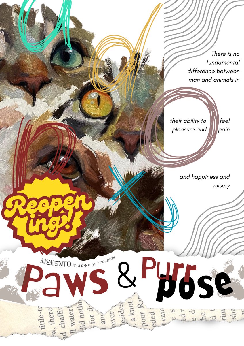 ㅤㅤㅤ

MEMENTO museum reopens on the 30th, extending its July-September exhibit entitled: PAWS &amp; PURRPOSE: Raising awareness on animal cruelty and welfare for 2 weeks. 

ㅤㅤㅤ