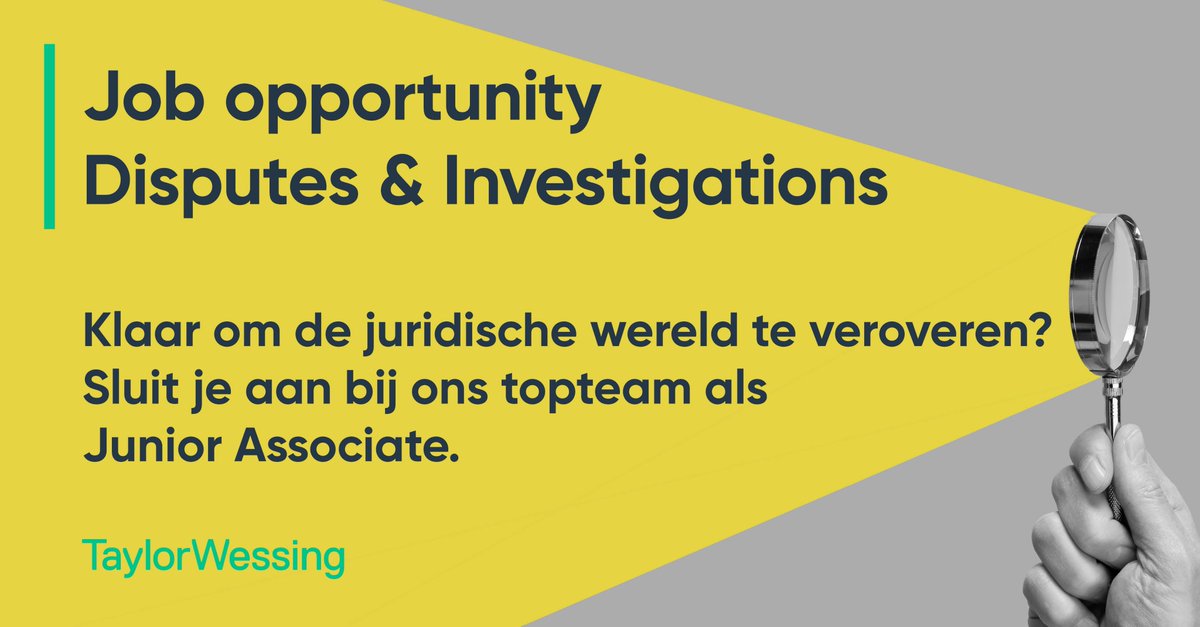 Ben jij klaar voor een krachtige start in de juridische wereld?

Wij zoeken een gedreven Junior Associate voor ons Disputes &amp; Investigations team in Eindhoven! Wil jij deel uitmaken van ons succesvolle team? Solliciteer dan nu: bit.ly/3YFt3xv