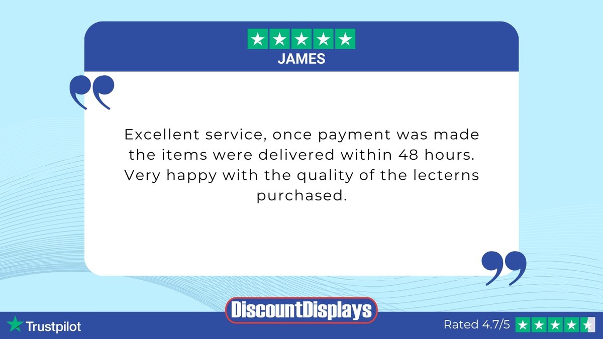 displayexperts's tweet image. ✨Testimonial✨

Thank you to James for leaving an awesome 5-star review!  Head over to our bio and follow our Trustpilot link to let us know your experience.

#discountdisplays #trustpilot #excellentrating #customerservice