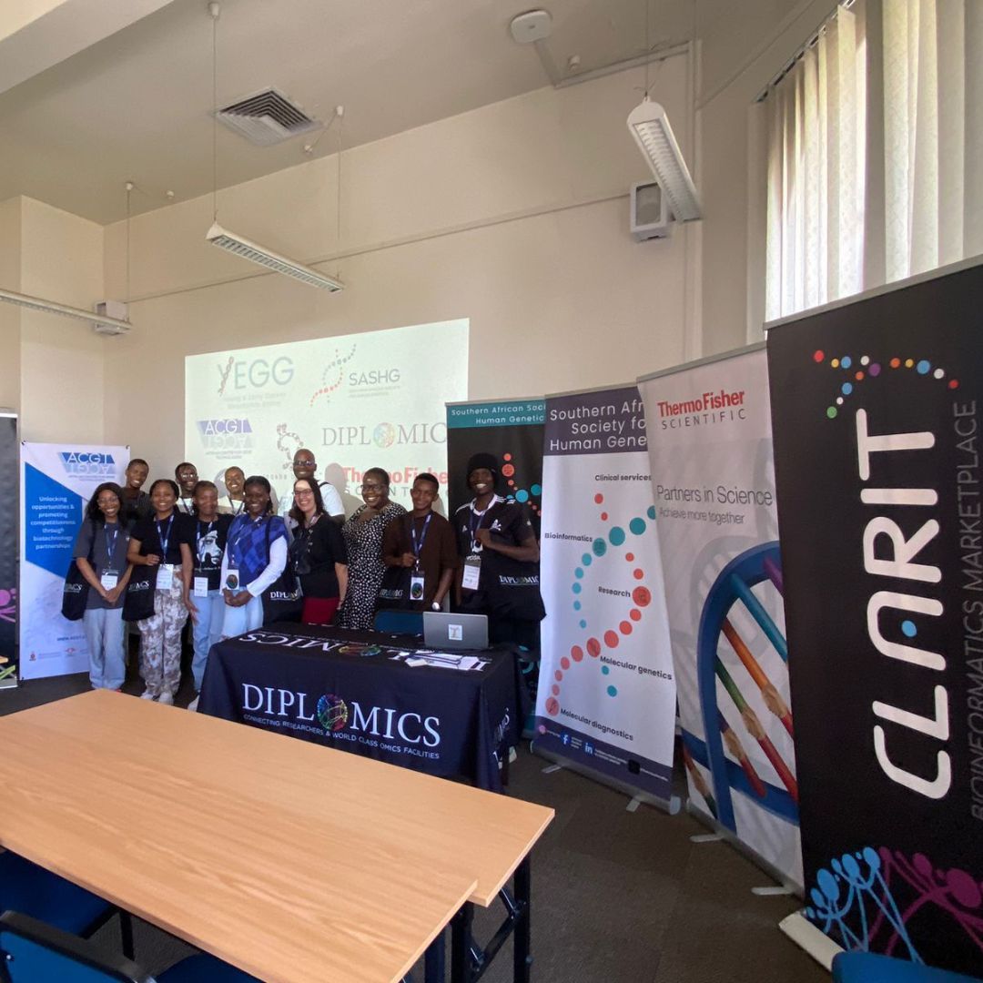 diplomics_sa's tweet photo. This weekend, our team attended the YEGG (Young Emerging Genomics Group) event, bringing together South Africa’s rising genomics voices to share their passion and explore Omics sciences, nurturing the next generation of leaders in genomics research. #YEGG2024 #FutureOfGenomics https://t.co/r4URi82Z2e