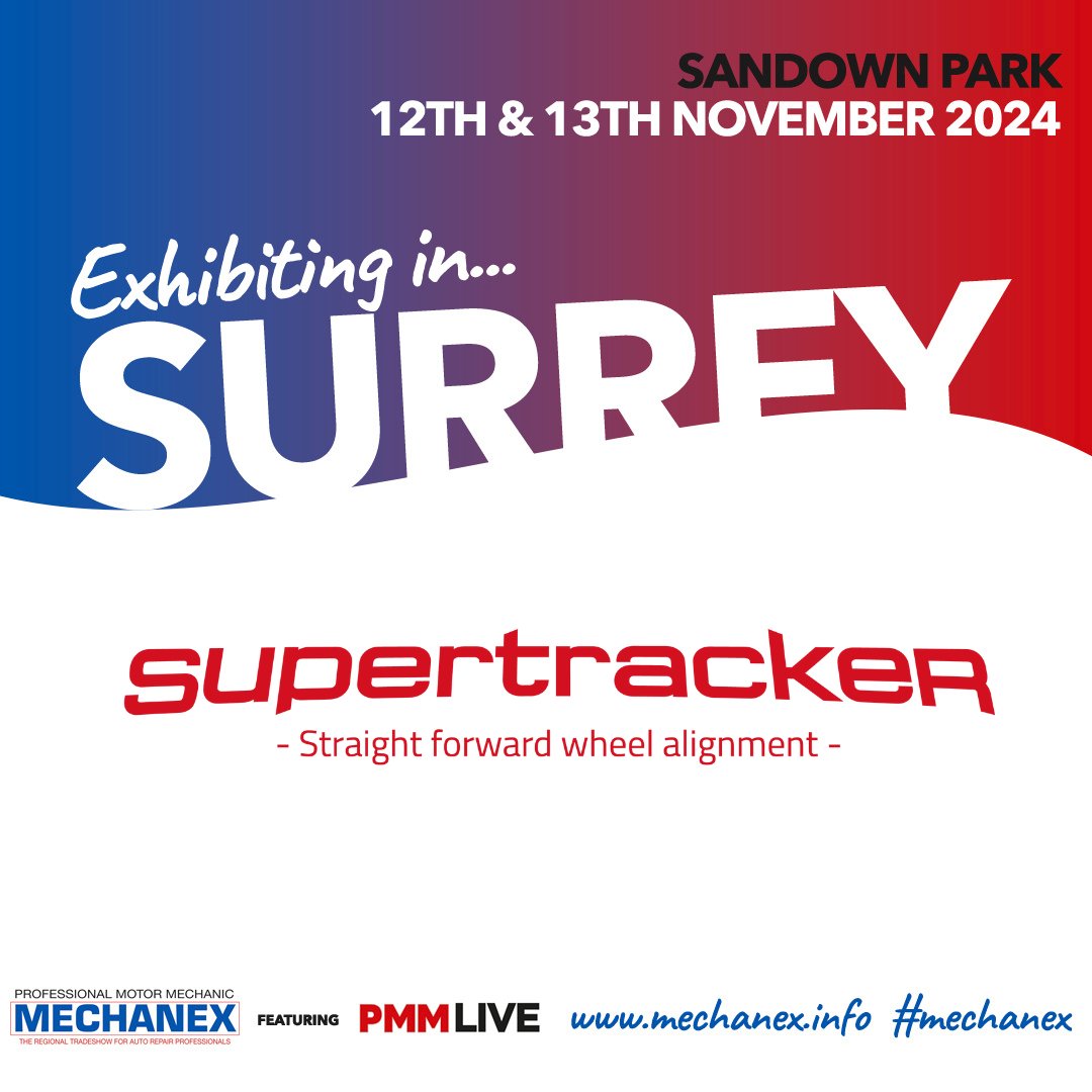 supertracker's tweet image. Only 2 weeks to go until @MECHANEXShow , Sandown Park 2024!
The Supertracker stand (D48) will feature our entry level green laser system, the popular computerised STR420 system, as well as the latest 3D innovation from Beissbarth; the Q.Lign. 
#StraightforwardWheelAlignment