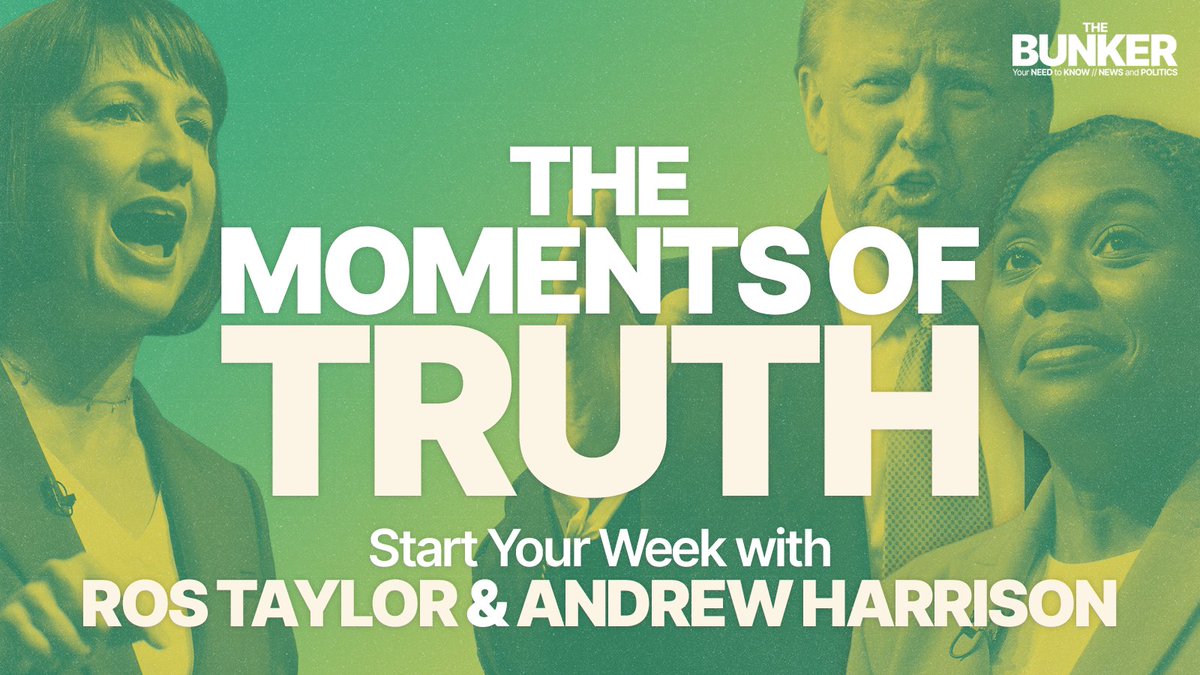 The Bunker (@bunker_pod) on Twitter photo 🗓️Start Your Week 🗓️ It’s time for momentous decisions, from the Labour Budget to the Tory leadership to the final week of campaigning in #USPresidentialElection2024.
🎙️<a href="/rosamundmtaylor/">Ros Taylor</a> & <a href="/Nndroid/">Andrew Harrison</a> set out the week ahead.
📳Listen everywhere listen.podmasters.uk/BNKR241028syw?… 🗓️Start Your Week 🗓️ It’s time for momentous decisions, from the Labour Budget to the Tory leadership to the final week of campaigning in #USPresidentialElection2024.
🎙️<a href="/rosamundmtaylor/">Ros Taylor</a> & <a href="/Nndroid/">Andrew Harrison</a> set out the week ahead.
📳Listen everywhere listen.podmasters.uk/BNKR241028syw?…
