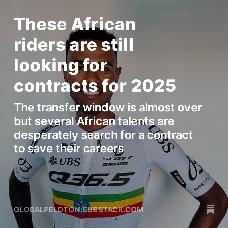 Five African riders in the men's peloton who are still looking for a contract for 2025.

Some big talents in here 🇪🇹🇿🇦🇪🇷

Read now on my pinned 🔗