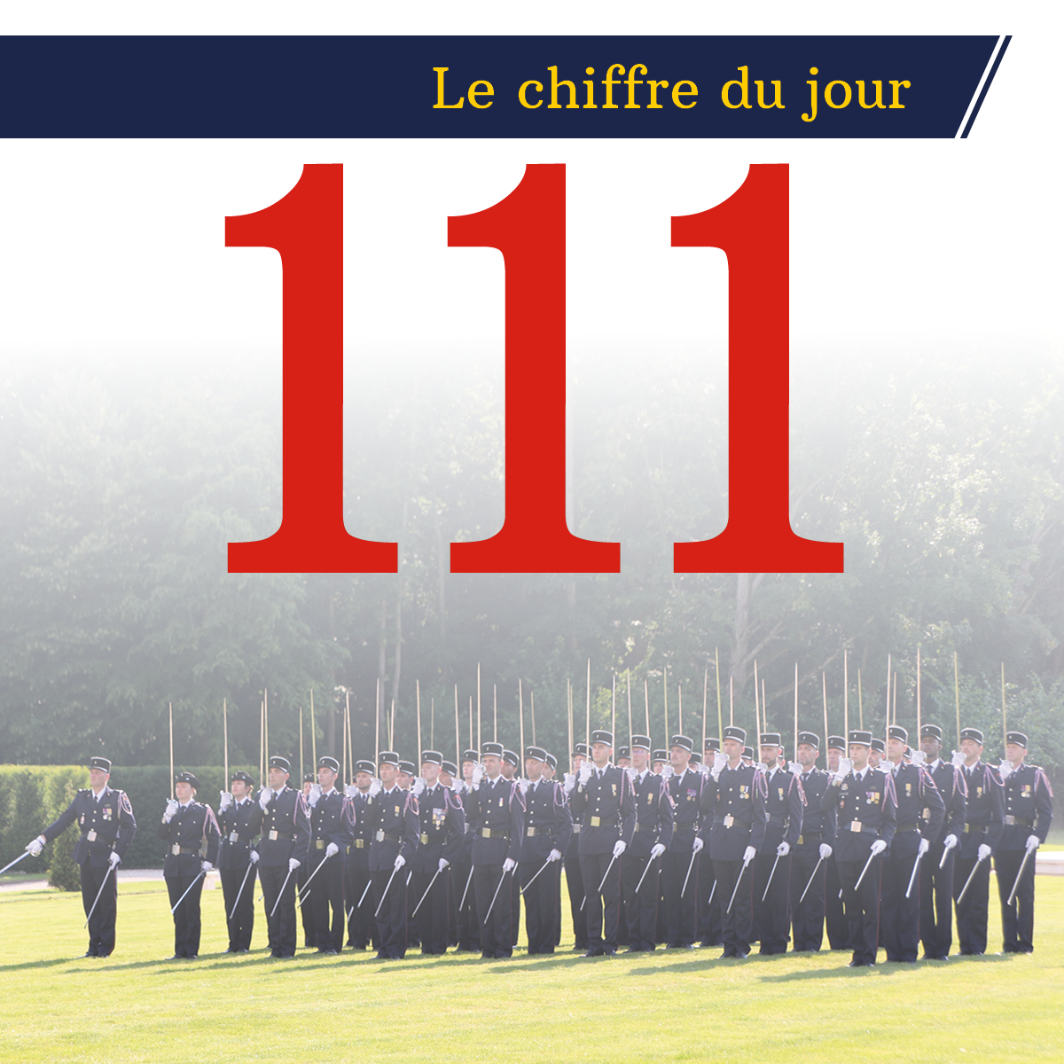 [#chiffredujour]

Après 32 semaines de formation à l'#Ensosp, les officiers-élèves de la Filt 111 s'apprêtent à clôturer leur parcours. À l'occasion de la cérémonie de ce mercredi, ils recevront leur sabre, symbole du commandement.