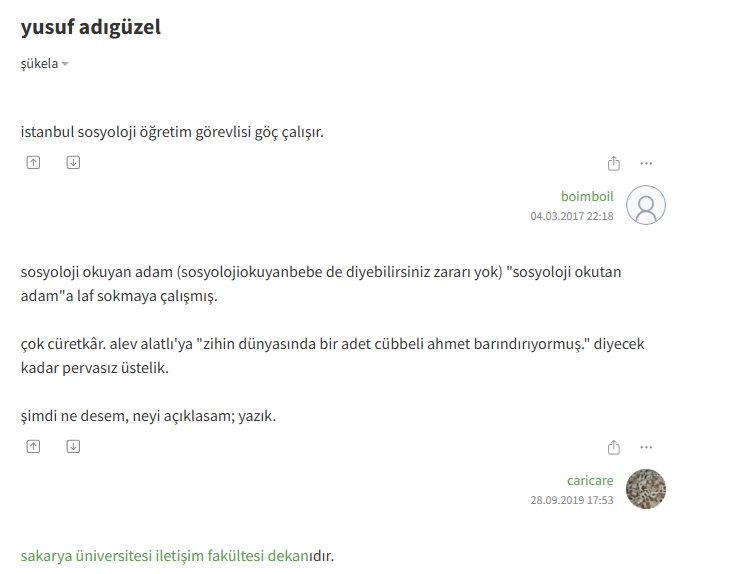 Yusuf Adıgüzel'in hesabındaki paylaşımlara dikkat ediyormusunuz? Adam resmen Cübbeli Ahmet oldu çıktı. Ama 2019'da bir öğrencisi "EKŞİ SÖZLÜK" de şunu not düşmüş