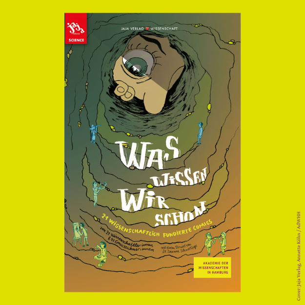 awhamburg's tweet photo. 21 #Wissenschaftscomic|s zu verschiedenen Themen bietet unser neues Buch „Was wissen wir schon“, erschienen im #JajaVerlag. Die #YoungAcademyFellows haben die Comics gemeinsam mit namhaften Künstler:innen entwickelt. Auch als #Unterrichtsmaterial nutzbar.👉🏽https://t.co/XKLNpSO1al https://t.co/r4SPjfRUjr