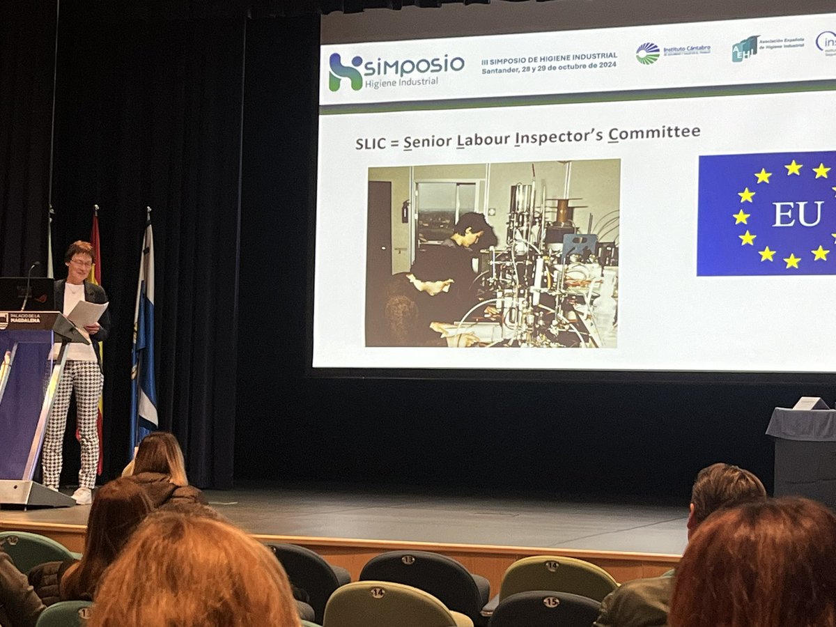 ICASST's tweet photo. @EU_OSHA @INSST_MITES_GOB @AEHIinfo @CatedraCPUC Monique Waegemaekers, del Comité de Altos Responsables de la Inspección de Trabajo de la UE #SLIC continúa con su ponencia sobre cooperación para trabajar con sustancias peligrosas, especialmente CMR @EU_OSHA #IIIsimposiohigieneindustrial https://t.co/SDrIMAl3Ub