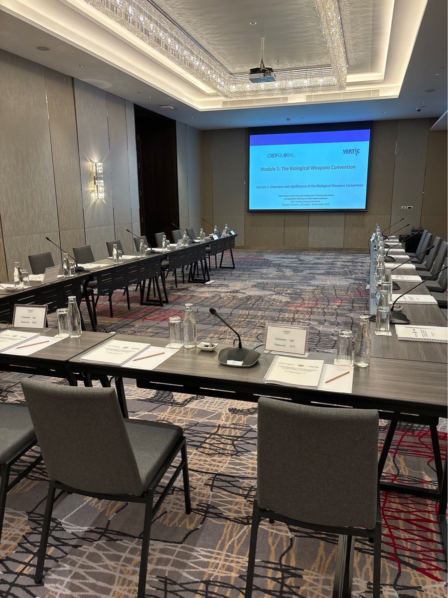 VERTIC (@vertic_org) on Twitter photo Kick-off today of the VERTIC/<a href="/crdfglobal/">CRDF Global</a> #1972BWC drafting training in Bangkok, Thailand 🇹🇭 with opening remarks delivered by Priya Sethi and Lourdes Costacamps for <a href="/StateISN/">State ISN Bureau</a>, <a href="/AWoodward_NZ/">Angela Woodward 🌻 🍉</a> for <a href="/vertic_org/">VERTIC</a>.
Thank you to <a href="/StateISN/">State ISN Bureau</a> 🇺🇸 for supporting this event! Kick-off today of the VERTIC/<a href="/crdfglobal/">CRDF Global</a> #1972BWC drafting training in Bangkok, Thailand 🇹🇭 with opening remarks delivered by Priya Sethi and Lourdes Costacamps for <a href="/StateISN/">State ISN Bureau</a>, <a href="/AWoodward_NZ/">Angela Woodward 🌻 🍉</a> for <a href="/vertic_org/">VERTIC</a>.
Thank you to <a href="/StateISN/">State ISN Bureau</a> 🇺🇸 for supporting this event!