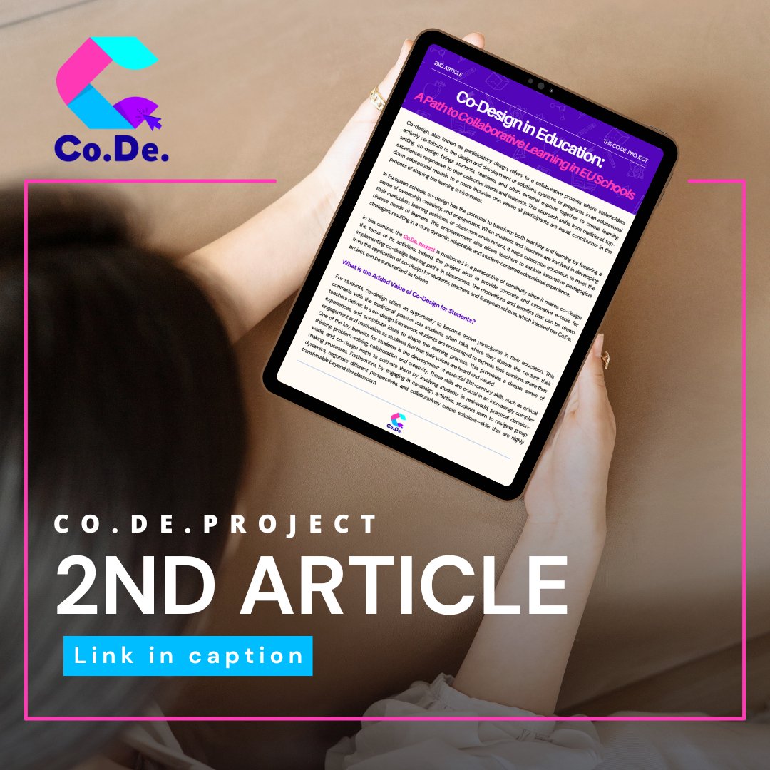 dlearneu's tweet image. ✨ Exciting news! The second article of the Co.De project is now ready for you to explore! 🎉 Dive into the latest insights and updates. 📖🔍
Read it here: code-eduproject.eu/wp-content/upl…
#CoDeProject #Education #Innovation #ReadNow #LatestNews