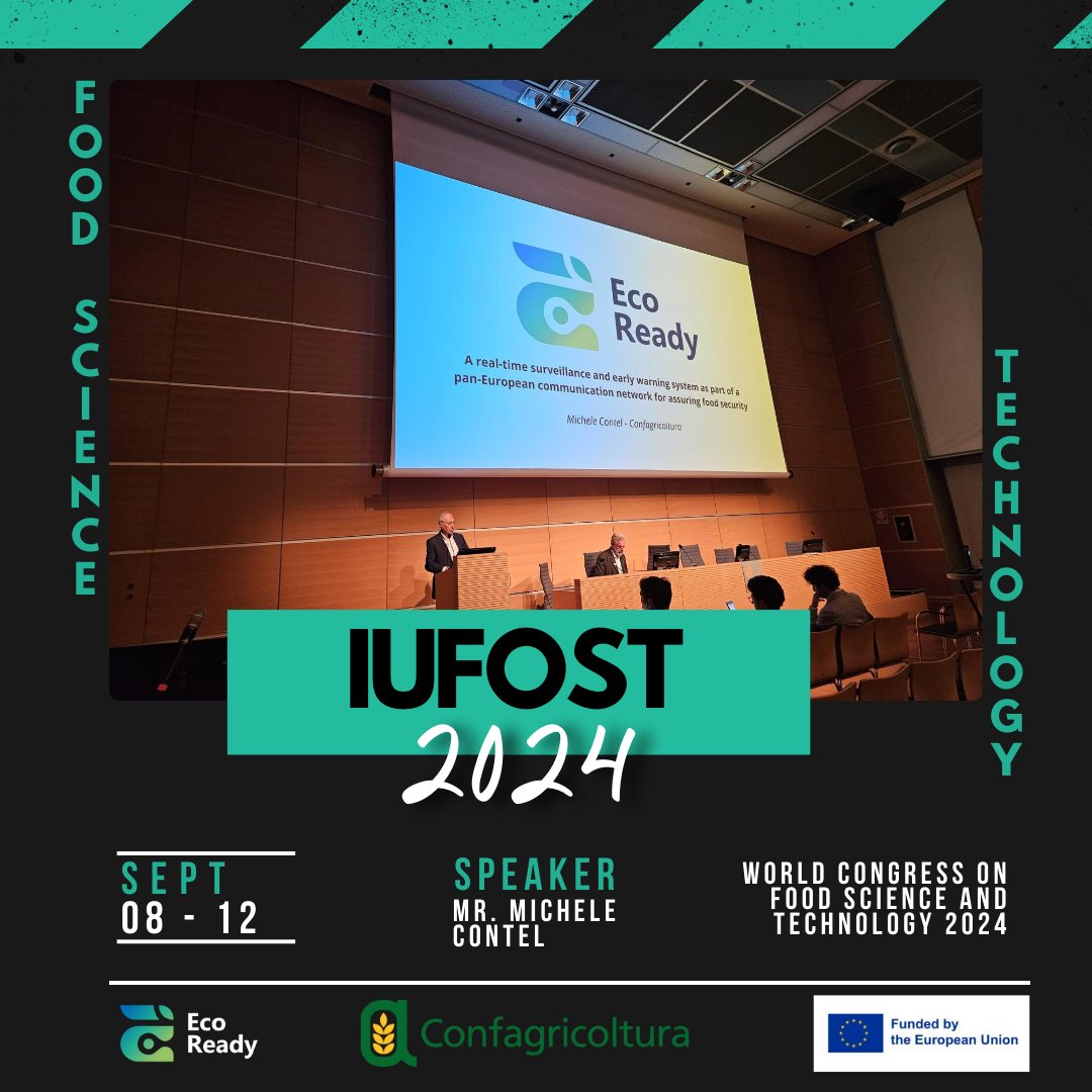 EcoReady_eu's tweet photo. Weโre excited to share that the ECO-READY project was successfully presented at the #IUFoST2024 World Congress on Food Science and Technology in Rimini!
Find out more about our project: https://t.co/wXz9gJyyVj
#ecoready #foodscience #innovation #horizonproject https://t.co/7bilVgAT1K