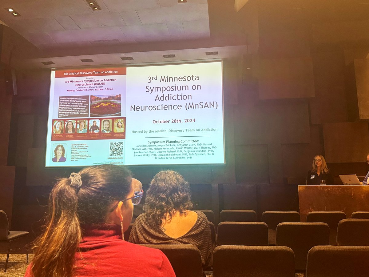 🚀 Just kicked off the third MnSAN Symposium with an incredible opening talk by Patricia Janak! 🎉 Excited for a day of groundbreaking discussions on addiction neuroscience. #MnSAN #AddictionResearch <a href="/JanakLab/">The Janak Lab</a> <a href="/UMN_MDTA/">UMN Medical Discovery Team on Addiction</a>