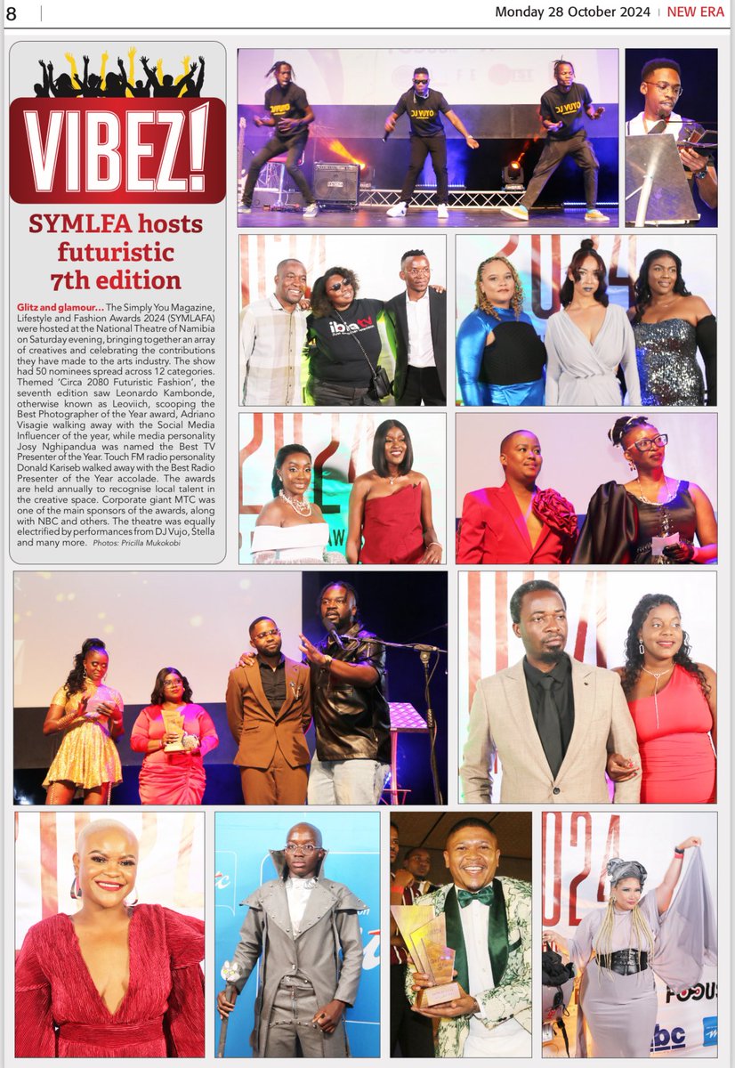 Thank you to New Era for featuring our 7th edition, where Namibia’s finest talents shone under the theme “Circa 2080 Futuristic Fashion.” Congratulations to all winners and nominees, and gratitude to our amazing sponsors and artists for making the night unforgettable!