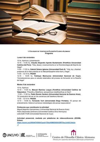ARGENTINA🇦🇷:

𝑰 𝑪𝒐𝒍𝒐𝒒𝒖𝒊𝒐 𝒅𝒆 𝑻𝒆𝒔𝒊𝒔𝒕𝒂𝒔 𝒆𝒏 𝑭𝒊𝒍𝒐𝒔𝒐𝒇𝒊́𝒂 𝑪𝒍𝒂́𝒔𝒊𝒄𝒂 𝑨𝒍𝒆𝒎𝒂𝒏𝒂