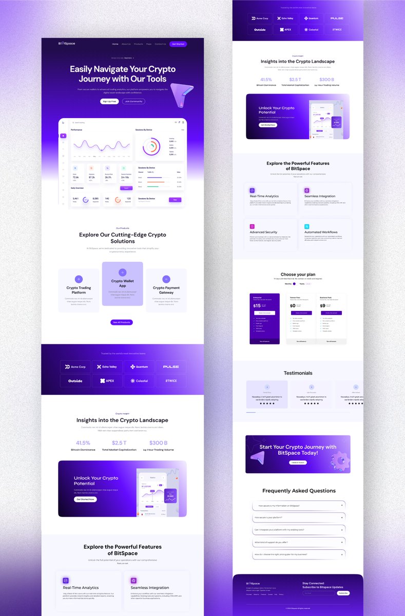 laibacreatives's tweet image. Designed this Website for a Crypto SaaS Project 👨‍💼

How is it?   DM me for your Design Project 📩