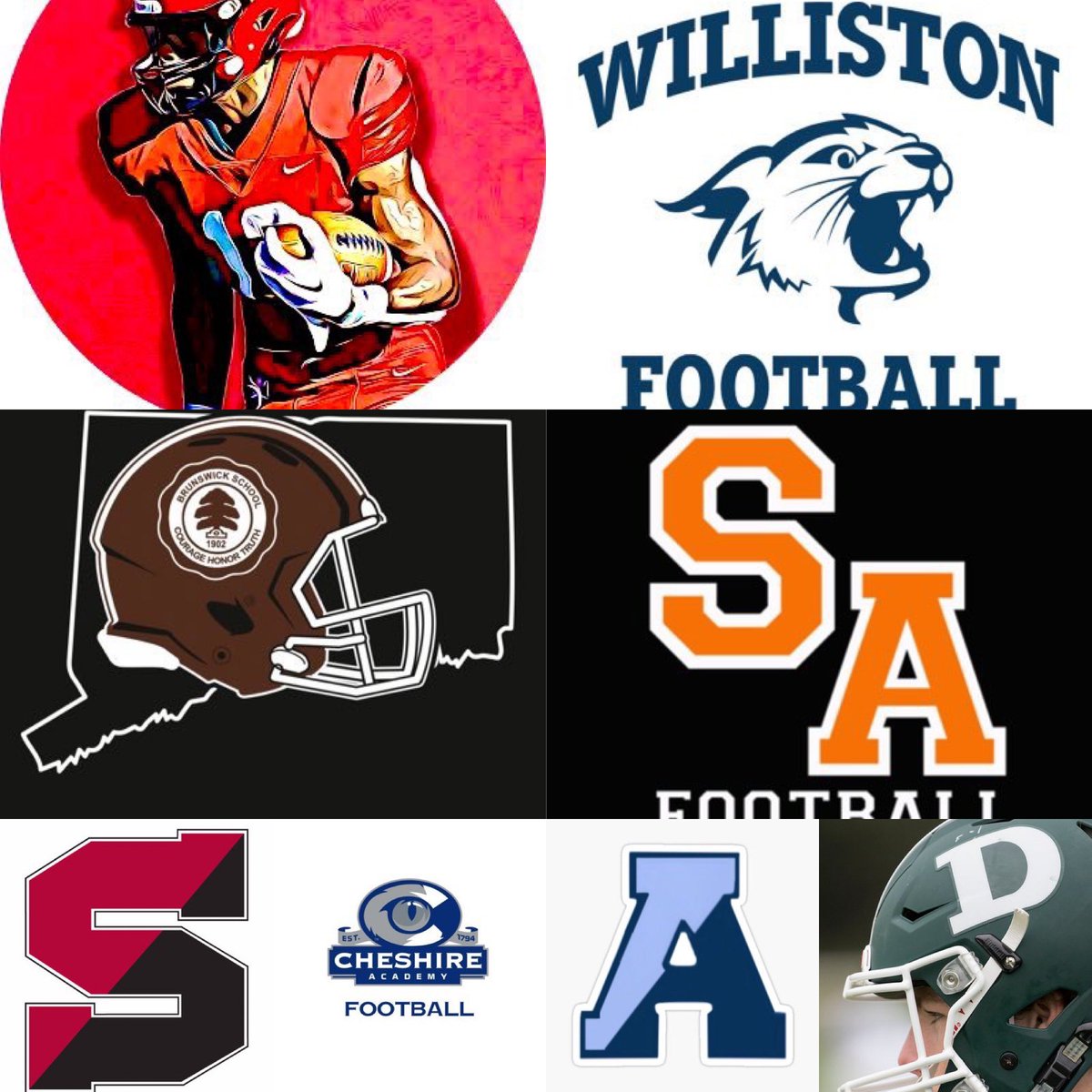 #theSIX

       Northeast Prep Conference
                         Week 7
• <a href="/PEAFootball/">ExeterFootball</a>         6-0
• <a href="/WillistonFB/">Williston Football</a>           6-0
• <a href="/Wick_Football_/">Brunswick Football</a>     6-1
• <a href="/SATigerFootball/">Suffield Academy Football</a>  3-3
• <a href="/CAcatsFB1794/">Cheshire Academy Football</a>    3-3
• <a href="/SarumAthletics/">Salisbury Athletics</a>   2-5
• <a href="/FootballAndover/">Andover Football</a> 1-5
• <a href="/DABigGreenFB/">Deerfield Academy Football</a>    0-7