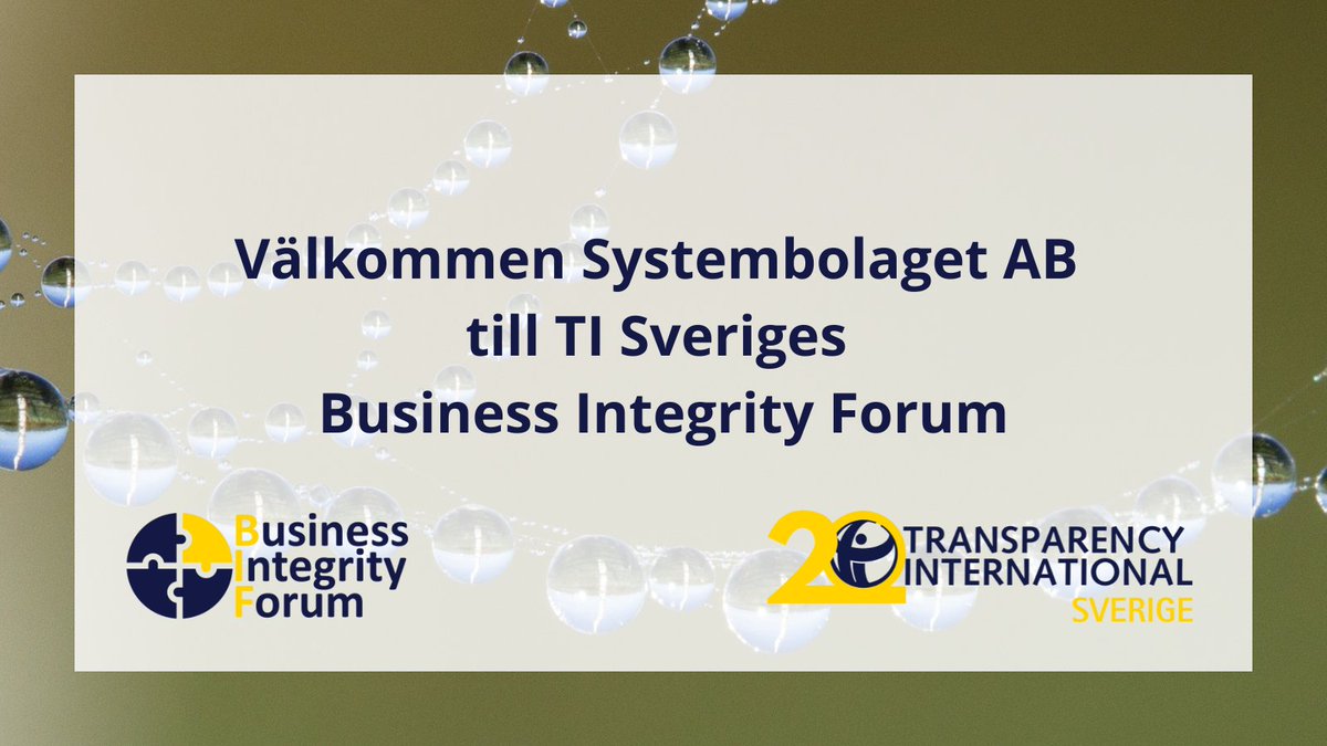 TI Sveriges styrelse har beslutat att anta <a href="/systembolaget/">Systembolaget AB</a> som ny medlem i TI Sveriges Business Integrity Forum (BIF). 

🤝Vi välkomnar Systembolaget AB:s medverkan i kunskapsutbytet mellan svenska storföretag för att minska korruptionen och deras stöd till TI Sveriges verksamhet.