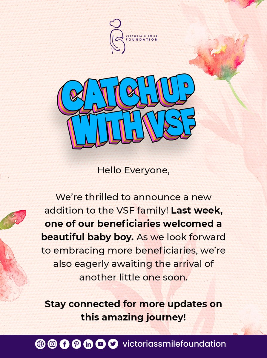 official_vsf's tweet photo. Hello, VSF Family!  Last week, we welcomed a beautiful baby boy into our growing family.  More updates are coming soon as we await another arrival!

#VictoriaSmileFoundation #Community #SupportingMothers #togetherwethrive #VSFBabies #charityworks #happymum #ngosinnigeria https://t.co/96DH4T0fZd
