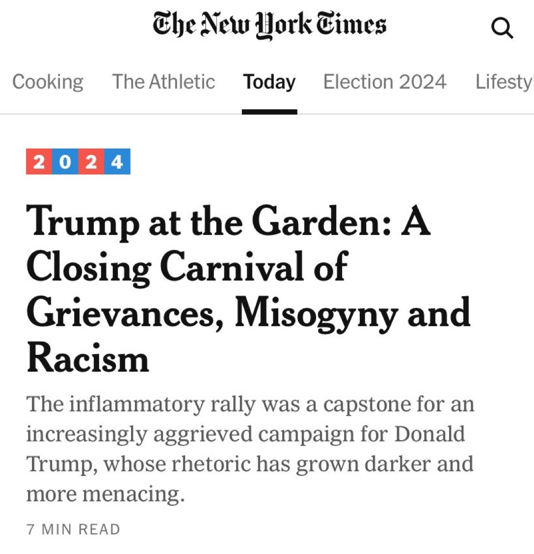Good morning, and as the Autumn mists burn off in the late October sun, let’s remember last night as a special moment when the MAGA mask was off for all to see: