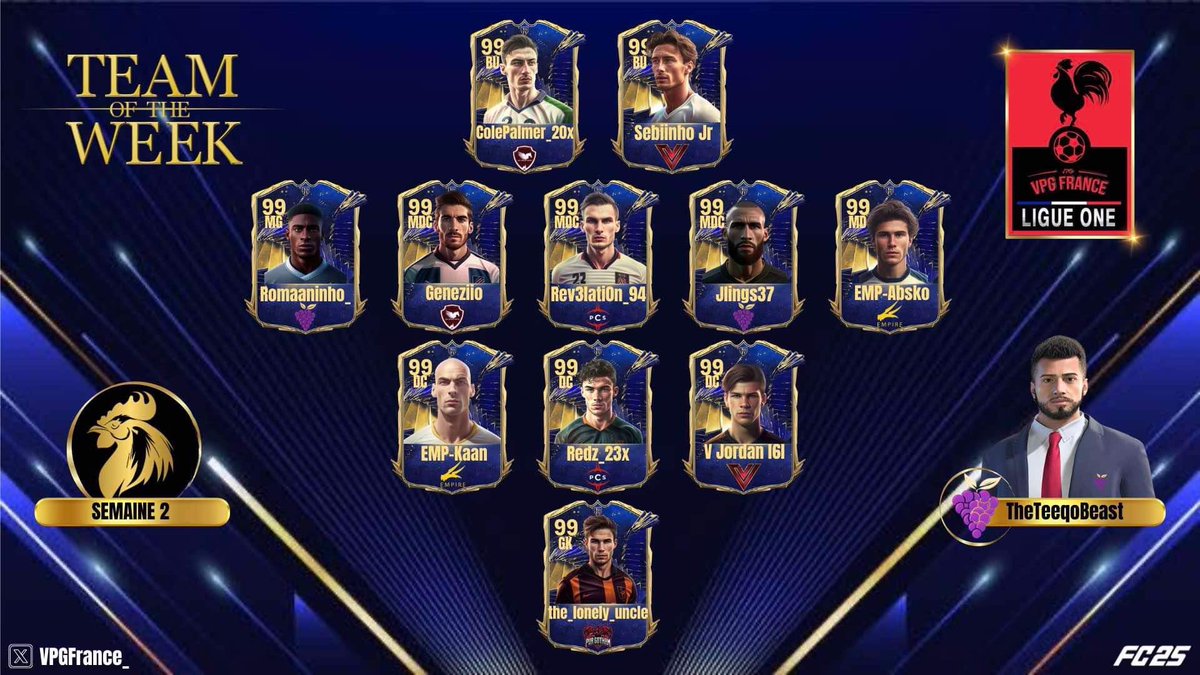 Virtus Gaming (@virtus_cp) on Twitter photo Félicitations à notre gardien de but @lmgintiktok pour sa nomination dans l’équipe de la semaine <a href="/VPGEurope/">Virtual Pro Gaming | Europe</a> ainsi qu’à <a href="/Jordinho_5/">V Jordan I6I</a> et <a href="/SebRamos13/">Sebiinho Jr</a> pour leurs présence dans l’équipe de la semaine <a href="/VPGFrance_/">VPG France</a> !
Ils sont récompensés à juste titre, bravo à eux 3 ! Félicitations à notre gardien de but @lmgintiktok pour sa nomination dans l’équipe de la semaine <a href="/VPGEurope/">Virtual Pro Gaming | Europe</a> ainsi qu’à <a href="/Jordinho_5/">V Jordan I6I</a> et <a href="/SebRamos13/">Sebiinho Jr</a> pour leurs présence dans l’équipe de la semaine <a href="/VPGFrance_/">VPG France</a> !
Ils sont récompensés à juste titre, bravo à eux 3 !