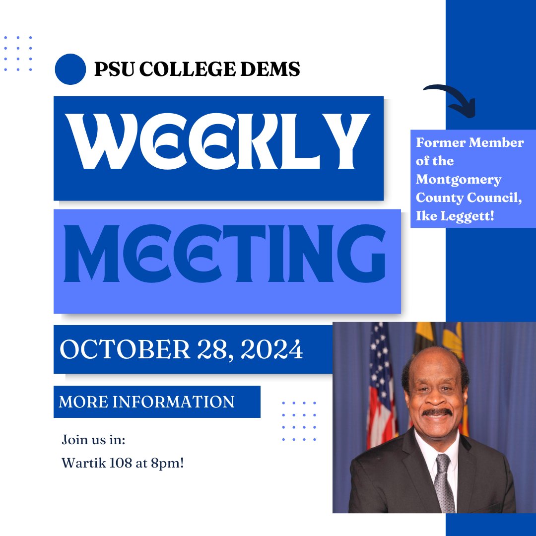 Join us tonight when we meet with Former Member of the Montgomery County Council, Ike Leggett!