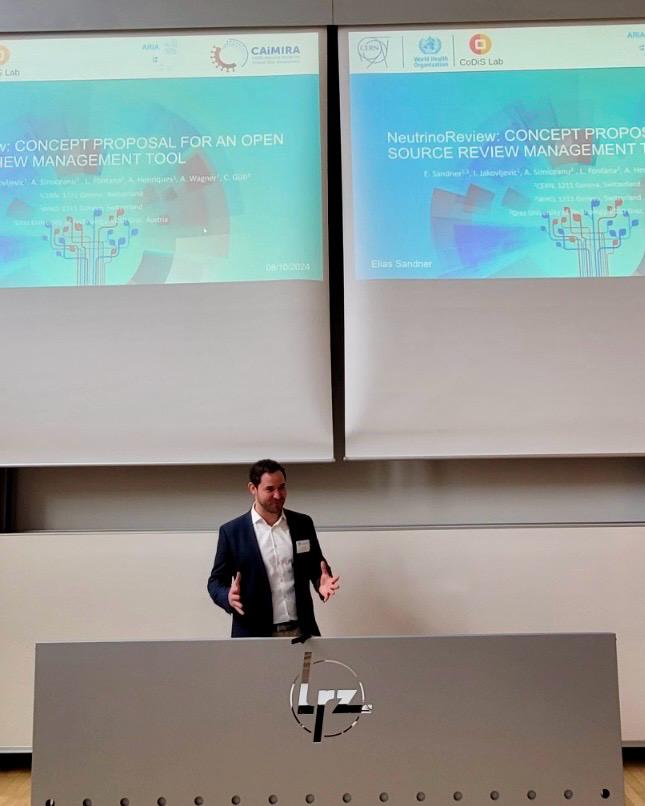 Our PhD researcher <a href="/EliasSandner/">Elias Sandner</a> presented the paper 'NeutrinoReview: Concept Proposal for an Open Source Review Management Tool' at the 6th International Open Search Symposium #ossym2024 in Munich.
Full conference paper on pages 53-58 lnkd.in/dETAVK-E
#OpenScience