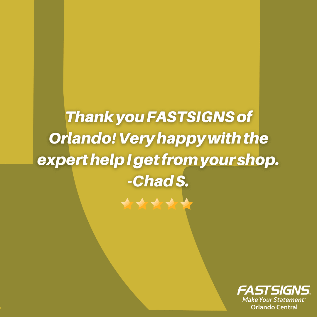FastsignsOrland's tweet image. Thank you for your glowing review! We are delighted that you enjoyed your experience, and your feedback encourages us to keep striving for excellence.

#fastsigns #fastsignsdidit #realreviews #customerservice #dreamteam #signs #shoplocalorlando #orlandosmallbusiness