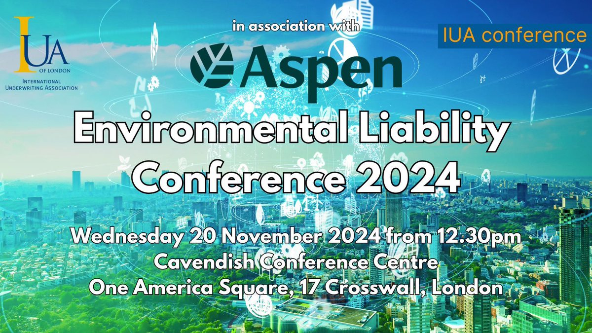 Environmental liability insurance is fast-developing business sector with many new risks. On 20 November the IUA will be hosting a free half-day conference, in association with Aspen, to examine the sector.
Register now at the IUA's Education Hub: buff.ly/48nRcvv