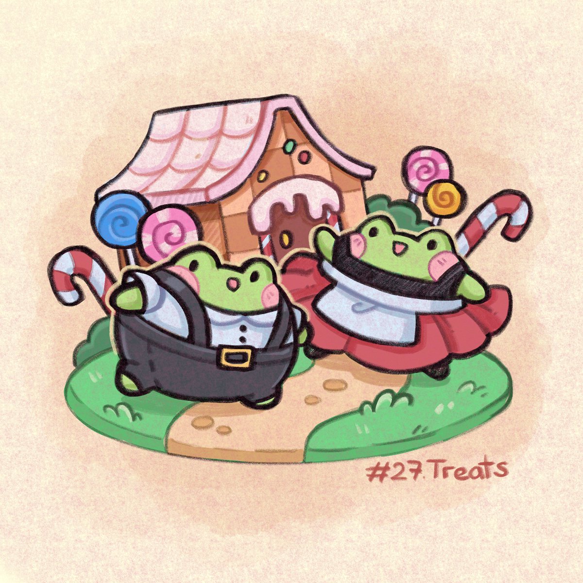 LeGoush's tweet photo. Day 27. Treats 🍬

#inktober #inktober2024 #froggyfall https://t.co/M5xcqY3KxT