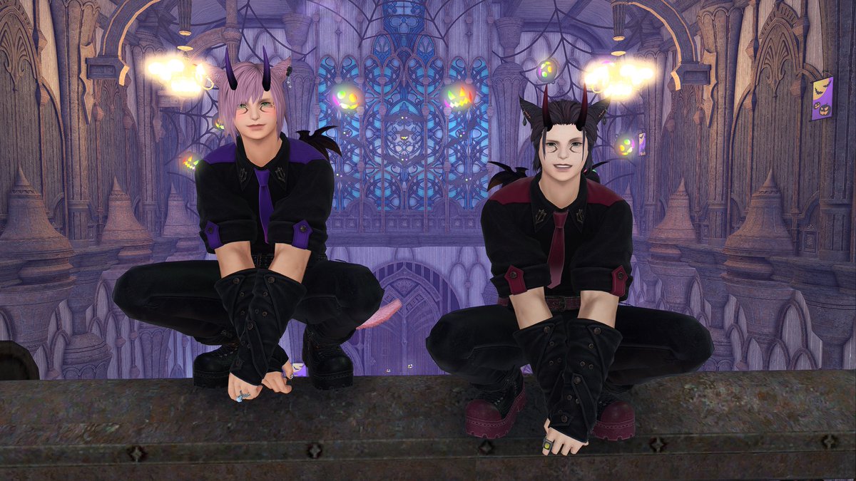 kittycatpeachy's tweet photo. @FF_XIV_EN Me and my bf really like the new glam!!! Demon boyfriends 💗💗💗 https://t.co/XbV4LIb2dU
