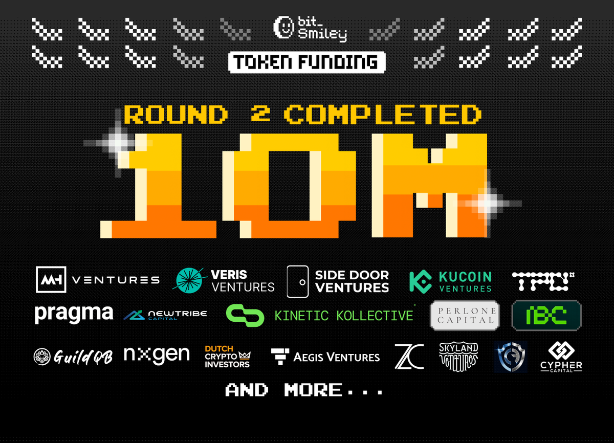 笑脸完成二轮融资了，这次再加1000万美金，看来发币临近了@bitsmiley_labs 是一个比特币原生稳定币项目，我之前有印象的是黑卡几千刀点击就送，送了一波大毛给大家，虽然现在跌了不像样。  这个项目现有赛道领域里，也算是佼佼者，融资+空投意味着接下来可能要