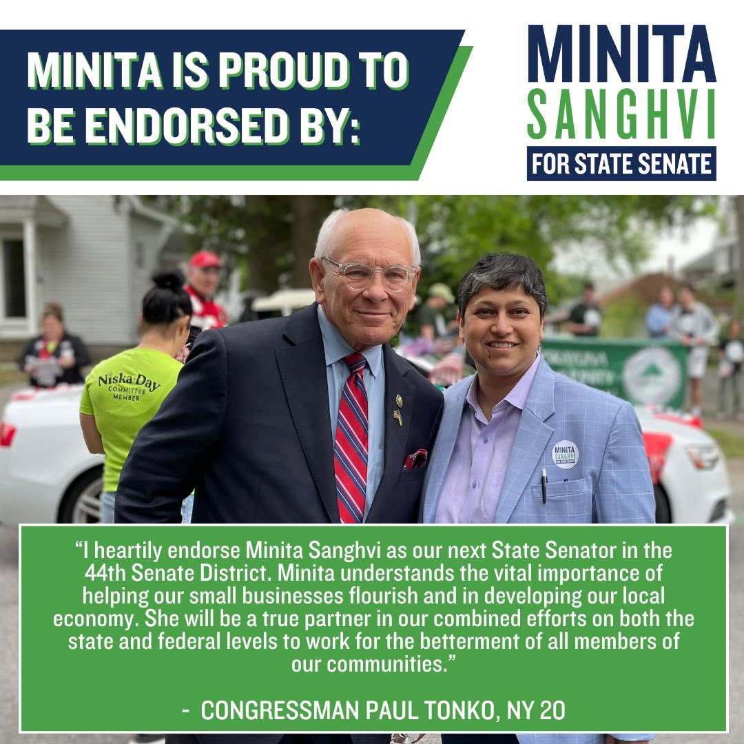 Thank you for your endorsement <a href="/RepPaulTonko/">Paul Tonko</a> !