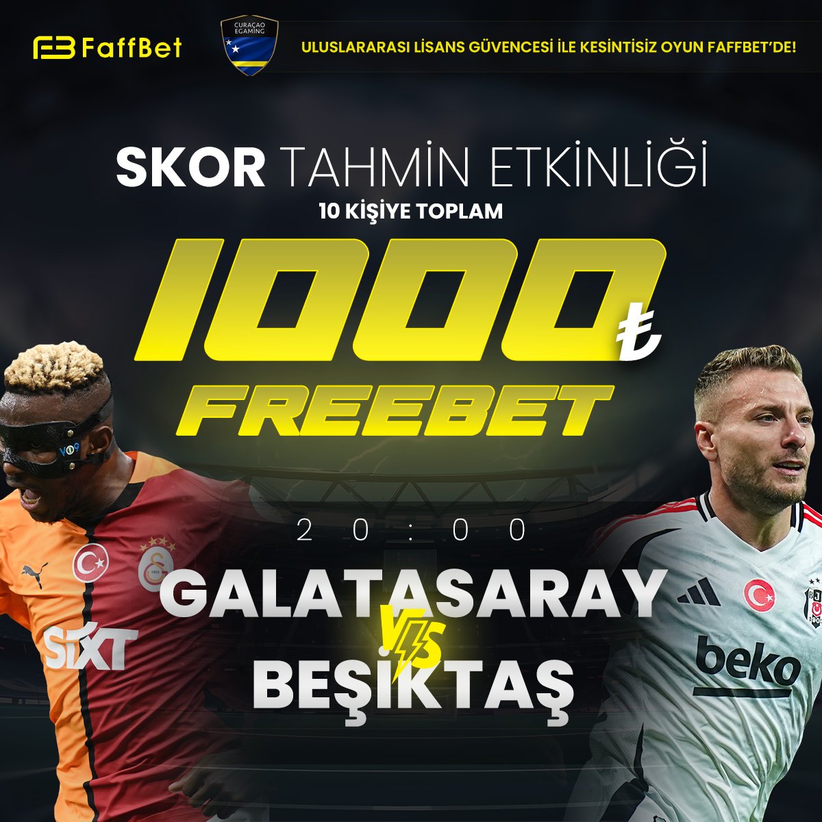 pepcasino's tweet photo. #FAFFBET ile Etkinlik Zamanı!

#Galatasaray ⚔️ #Besiktas 

Skoru Doğru Bilen İlk 10 Kişiye Toplam 1000 TL!

https://t.co/9fPShjHAib

Bizi takip et, alta tahminini ve kullanıcı adını yaz skoru doğru tahmin et 100TL KAZAN  #bahis #galatasaraybesiktas #GSvBJK #besiktasinmacivar https://t.co/Pd7BUgBZZQ