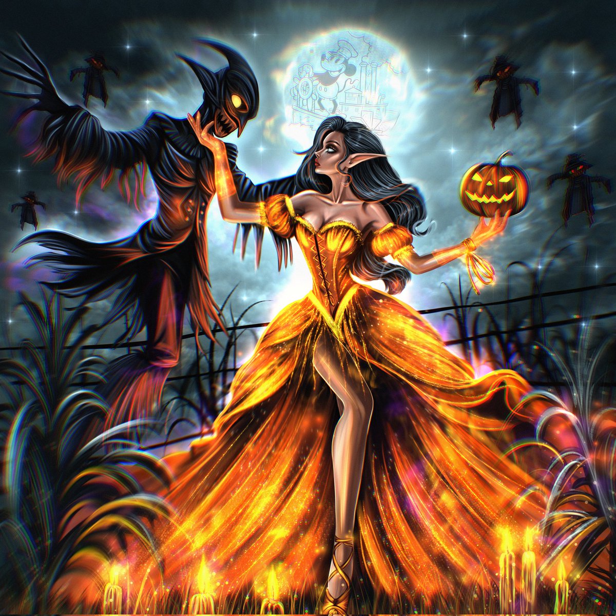 Dance with the Darkness 🧡

1/1 120 xtz 🧡

"Dance with the Dark" is a story where, on the border between light and darkness, a girl in an orange ball gown in a wheat field reaches out to a mysterious scarecrow.