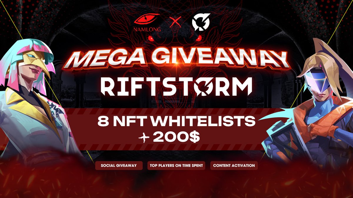 NamLong_DAO's tweet photo. Mega Giveaway: NamLongDAO x Confiction Labs x RIFTSTORM x XPSR-24 🔥

4 Event, 8 Whitelist & 200$ dành cho anh em Web3 gamer của NamLongDAO 🇻🇳 🐉

THÔNG TIN CHI TIẾT CÁC SỰ KIỆN:

1⃣ Event 1: Social GA raffle cho 2 Whitelist XPSR-24.

2⃣ Event 2: Viết Thread về game RIFTSTORM, tham gia raffle cho 2 Whitelist XPSR-24.

3⃣ Event 3: 4 WL gửi lời tri ân đến 4 anh em có số lượng giờ chơi game RIFTSTORM nhiều nhất trong guild NamLong (Check qua Steam)

4⃣ Event 4: Viết Thread về game RIFTSTORM, raffle 10 người nhận pool thưởng Content Activation 200$ (20$/Winners)

Link của 4 Event dưới comment 1,2,3,4.

Hạn chót tham gia 4 event đều chung 1 thời điểm: 21h Tối (Ngày 

Đọc chi tiết về XPSR-24, nền tảng & bộ NFT trung tâm của hệ sinh thái @confictionlabs tại: https://t.co/3NI73468Qe

Tham gia ngay Mega Giveaway độc quyền từ NamLongDAO 👇 🧵