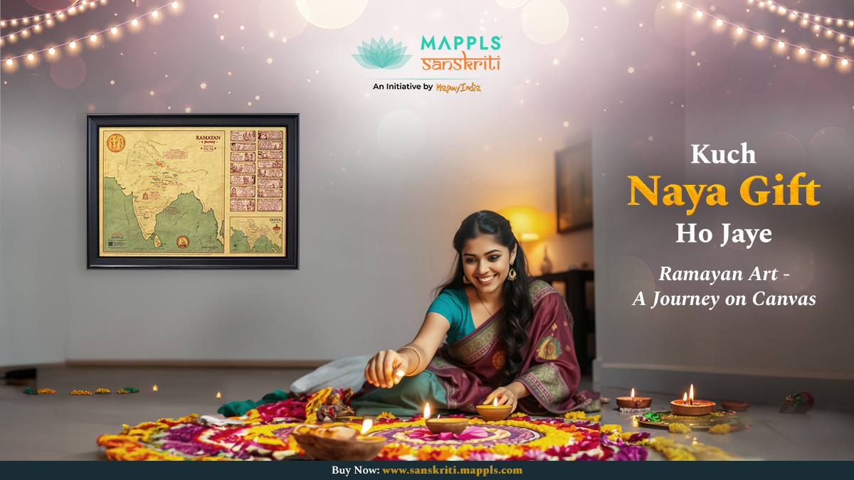 MapplsSanskriti's tweet photo. This #Diwali, 'Kuch Naya Gift Ho Jaye'!
#Gift something new with Mappls Sanskriti's #Cultural #Art & #Maps.
Buy Now: https://t.co/2j0FIWvvJ8
#MapplsSanskriti #RamayanMap #Diwali #DiwaliSpecial #diwalivibes #decoration #celebration #festivals https://t.co/EuPScv2DV9