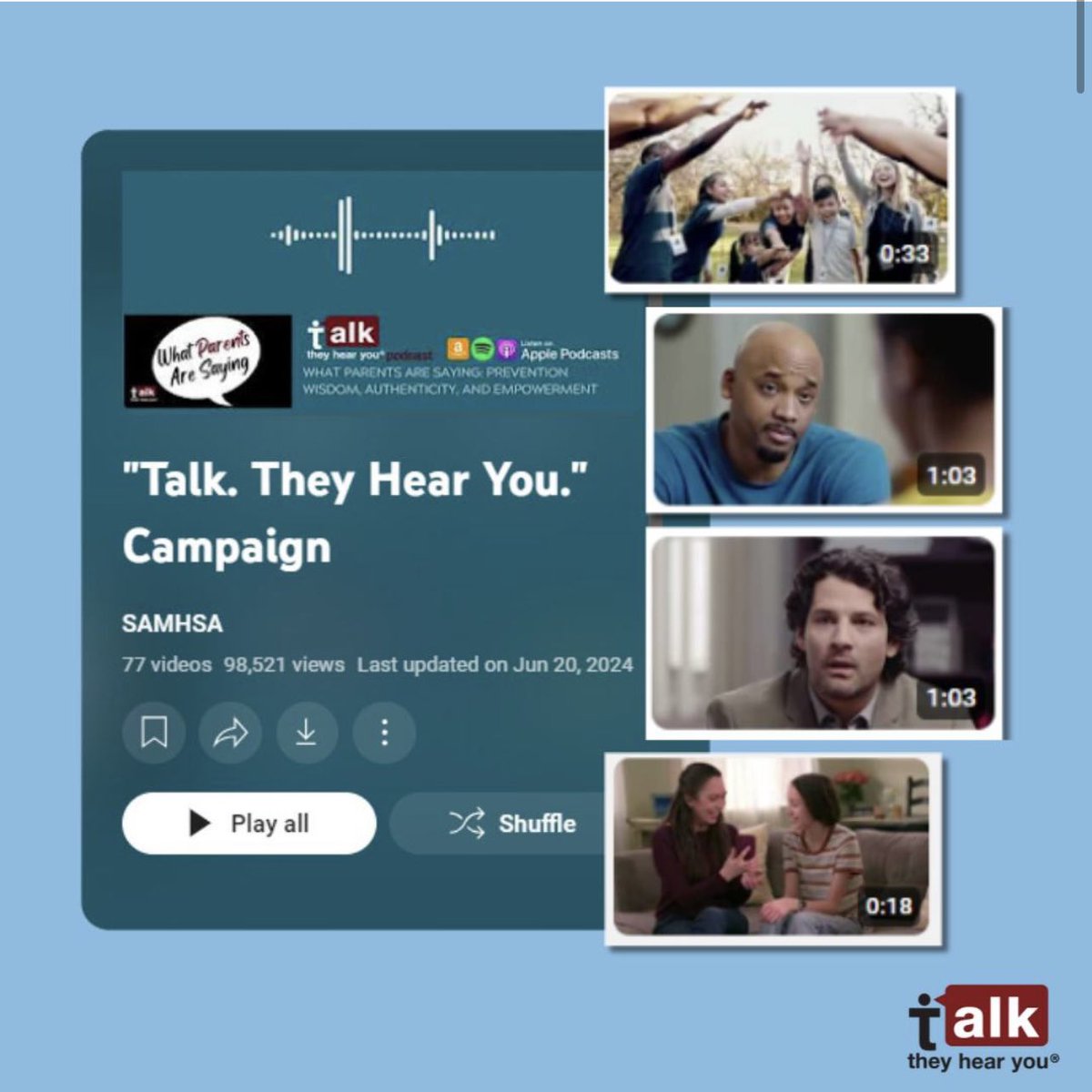 DrugFreeDuval's tweet photo. It takes a community to help kids make safe choices.🛡️Visit the “Talk. They Hear You." YouTube channel for PSAs on how you can support them.
🎥 https://t.co/tRfPLnYlhK
#CommunitySupport
#TalkTheyHearYou #TTHY https://t.co/m5dCRQPDMo