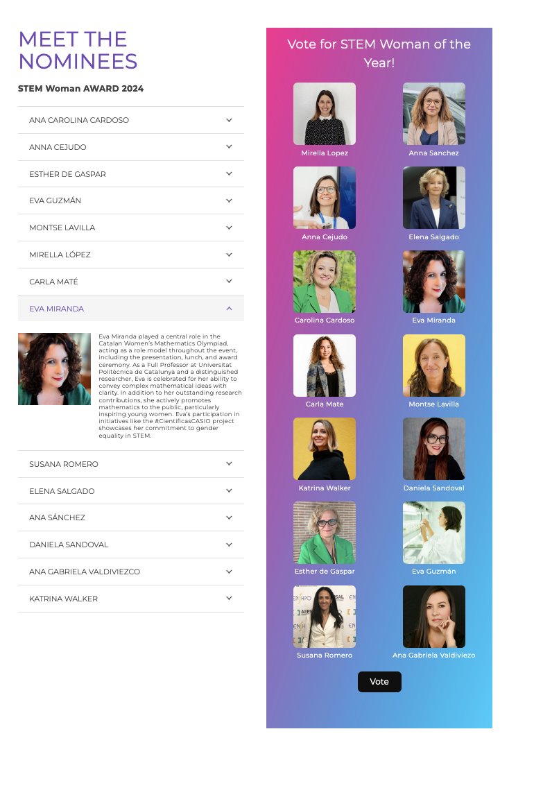 🚀 Je suis ravie d'être nominée pour les STEM Woman Awards 2024 ! 💫 Merci au Global STEM Congress pour cette belle initiative. 🏆 Si vous souhaitez me soutenir, vous pouvez voter ici 👉globalstemwomen.org/stem-woman-awa… – dépêchez-vous ! Les votes se terminent lundi prochain ! 💪💙